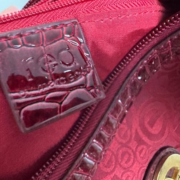 Cute Red Shoulder Bag Croc Style Fabric - Picture 11 of 13